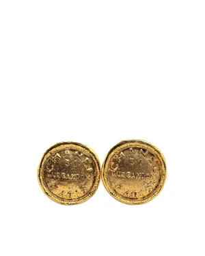 Gold Plated Round Clip-On Earrings