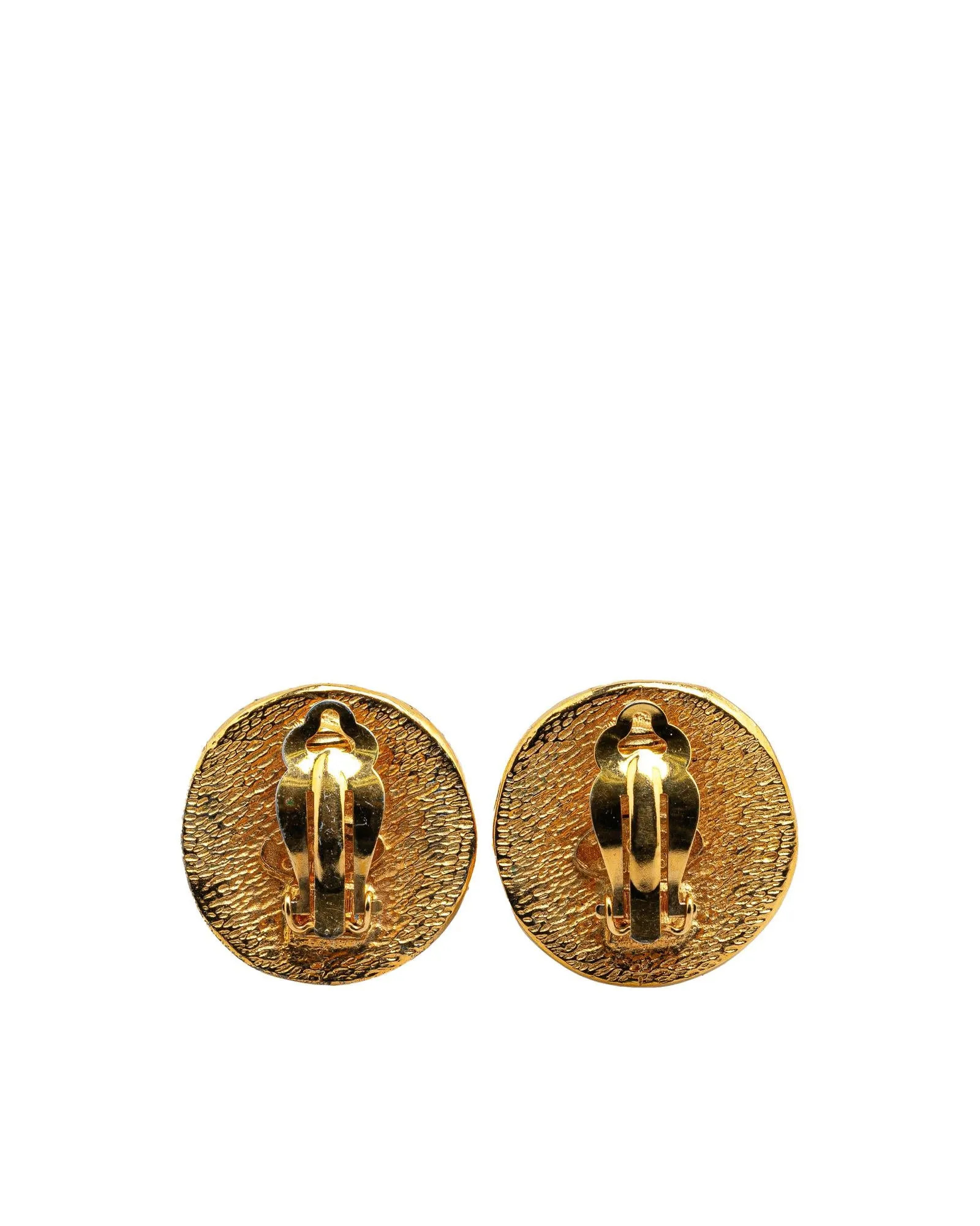 Gold Plated Round Clip-On Earrings