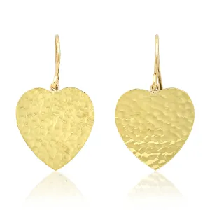 HAMMERED HEART DROP EARRINGS