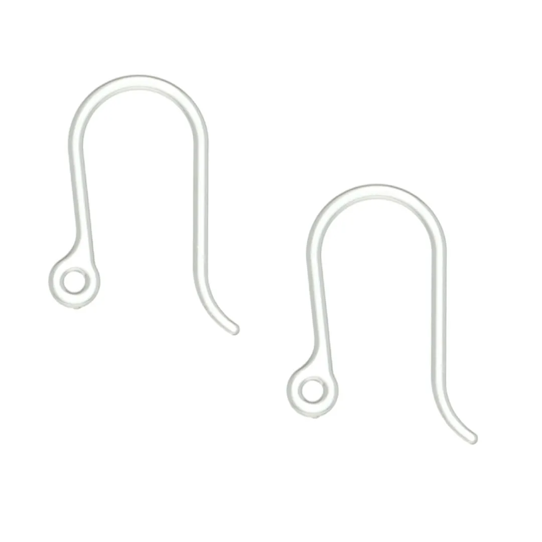 Hypoallergenic Clear Plastic Hook Earrings (Blanks)