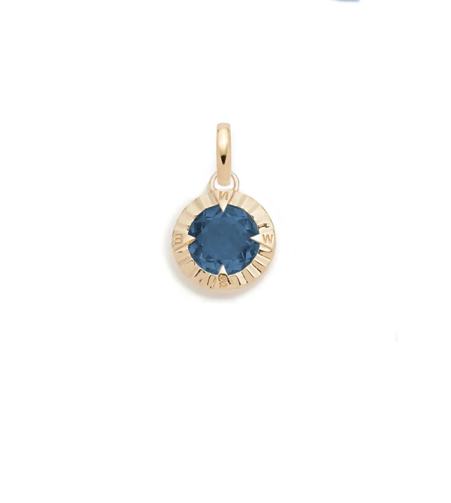 Internal Compass : London Blue Topaz Gemstone Pendant with Annex Link