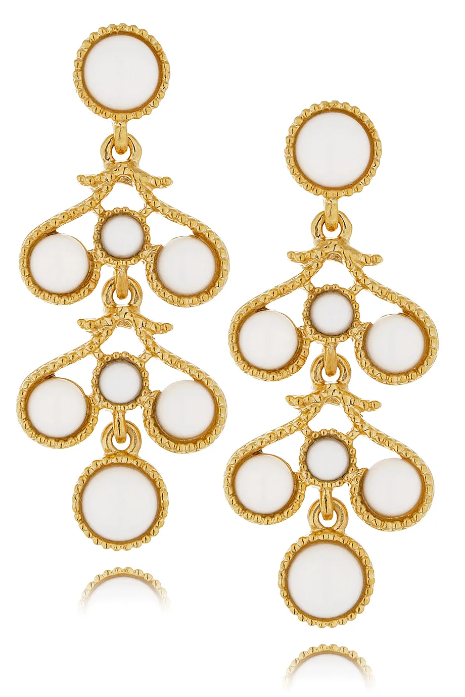 KENNETH JAY LANE BAROQUE White Gold Earrings