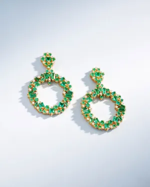 La Fantaisie Eclipse Emerald Drop Earrings