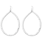 Large Lightly Hammered Tear Drop Earrings