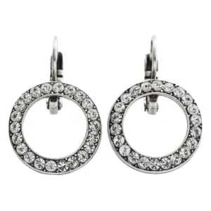 Mariana "On A Clear Day" Silver Plated Petite Open Circle Crystal Earrings, 1427 001