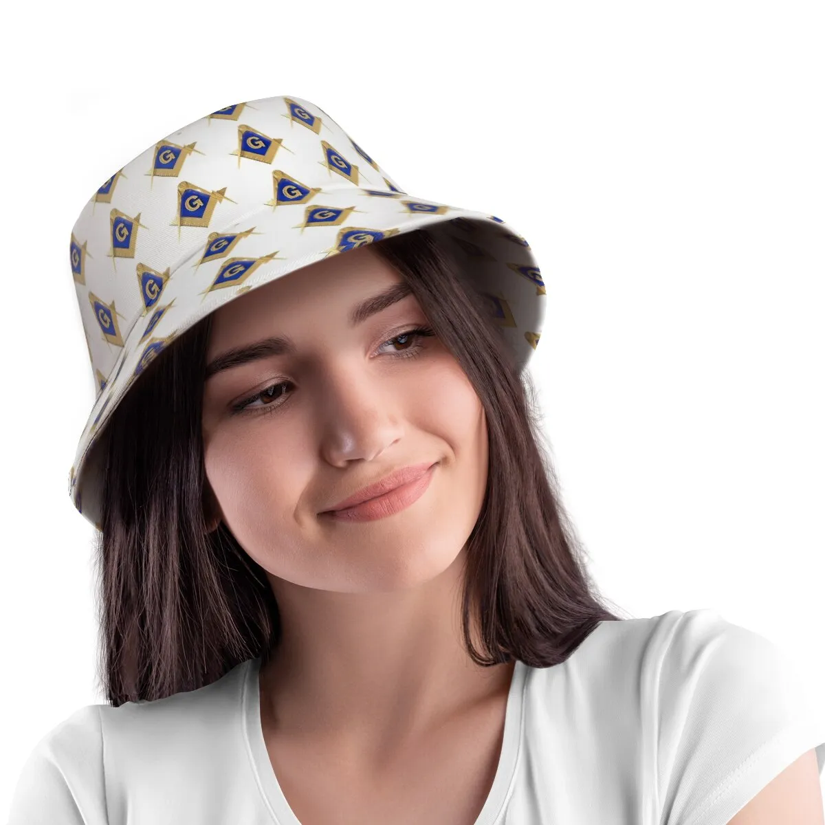 Master Mason Blue Lodge Bucket Hat - Gold Square & Compass G