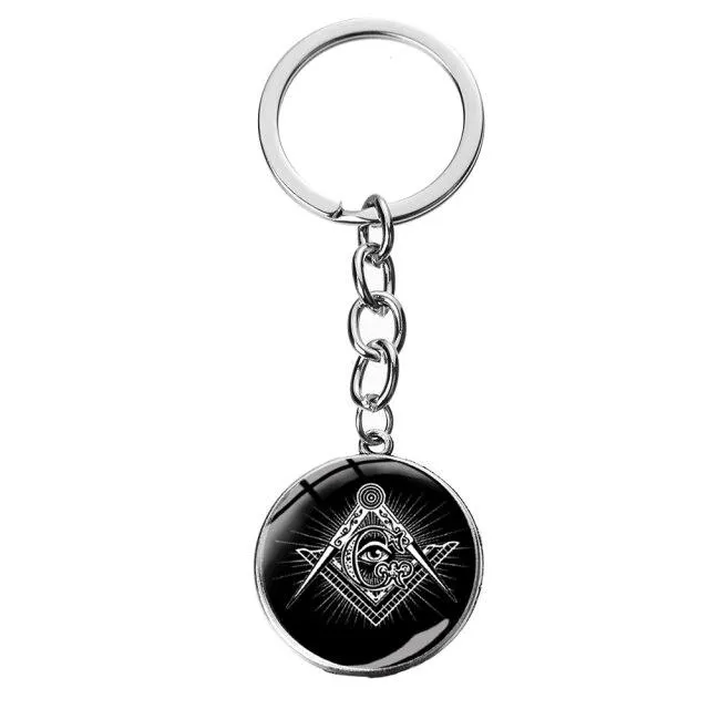 Master Mason Blue Lodge Keychain - Square & Compass Eye Of Providence