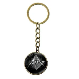 Master Mason Blue Lodge Keychain - Square & Compass Eye Of Providence