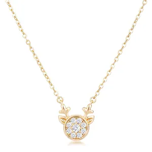 Nala Reindeer CZ Gold Pendant