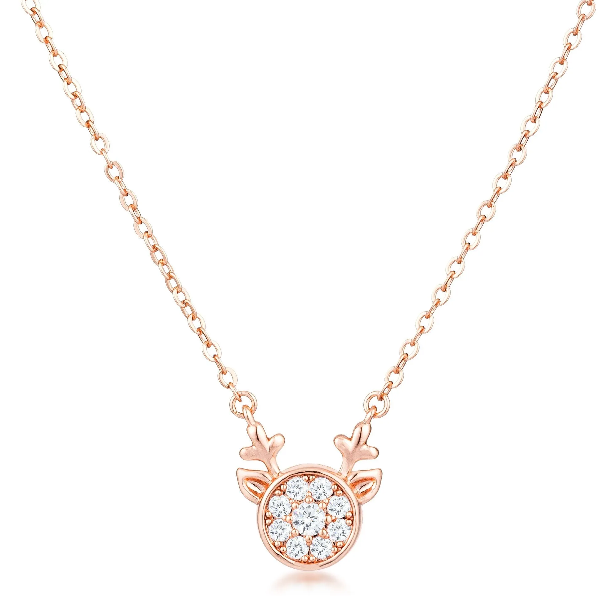 Nala Reindeer CZ Gold Pendant