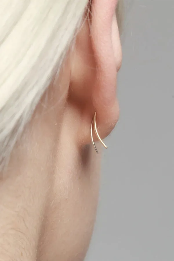 Pave Circle Infinite Tusk Earring