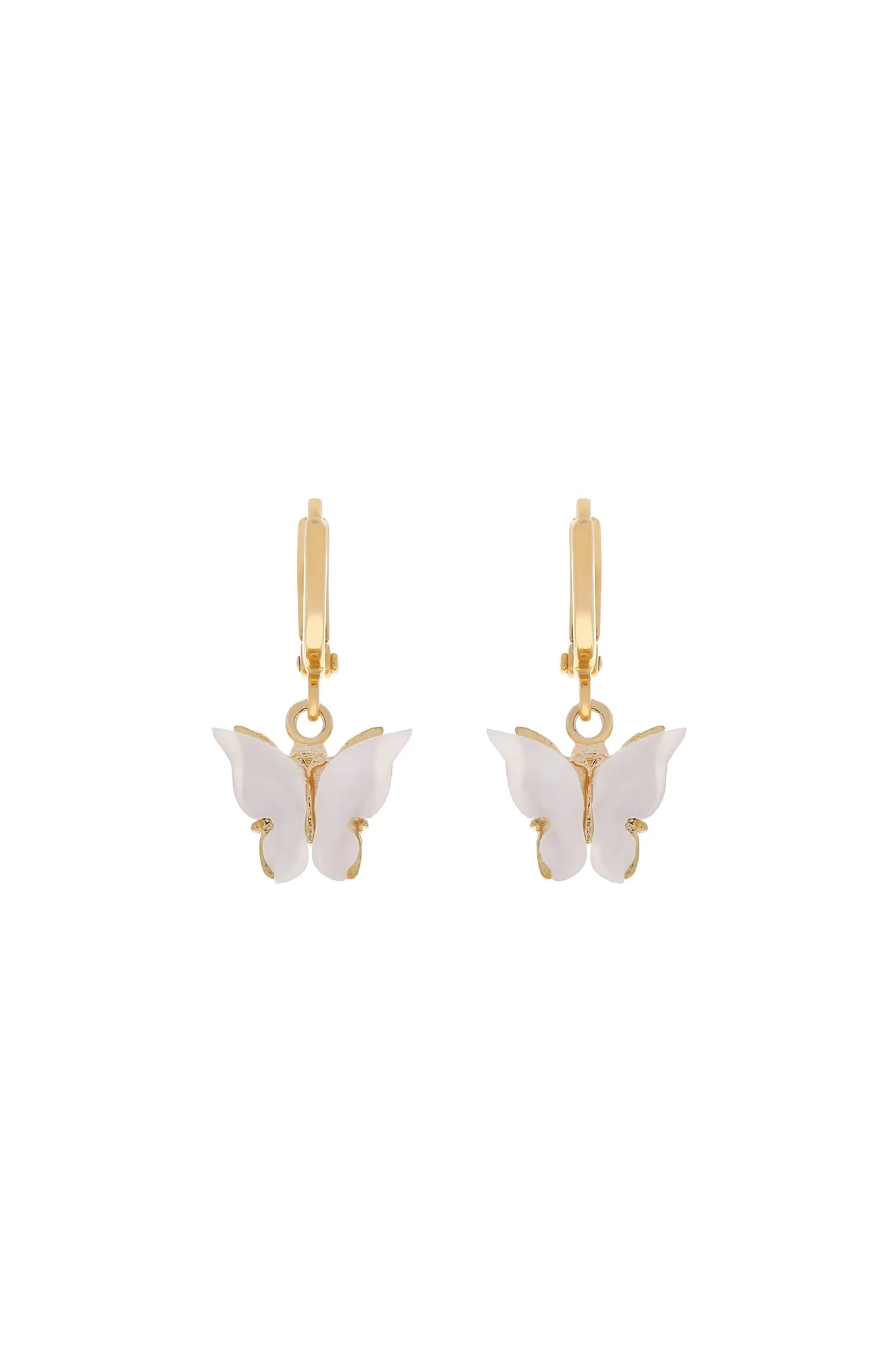 Pearl Butterfly Huggie Earrings