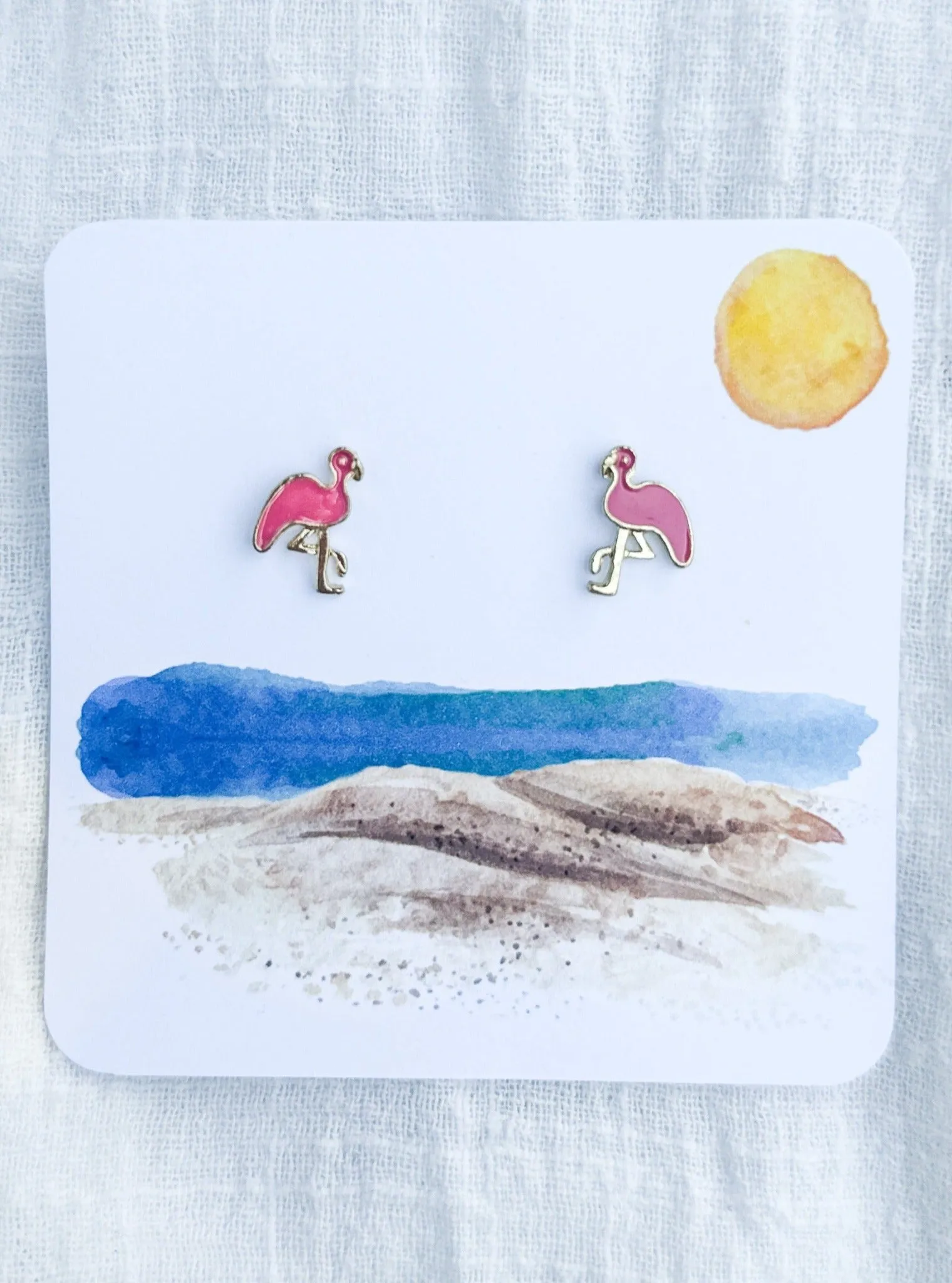 Pink Flamingos Stud Earrings