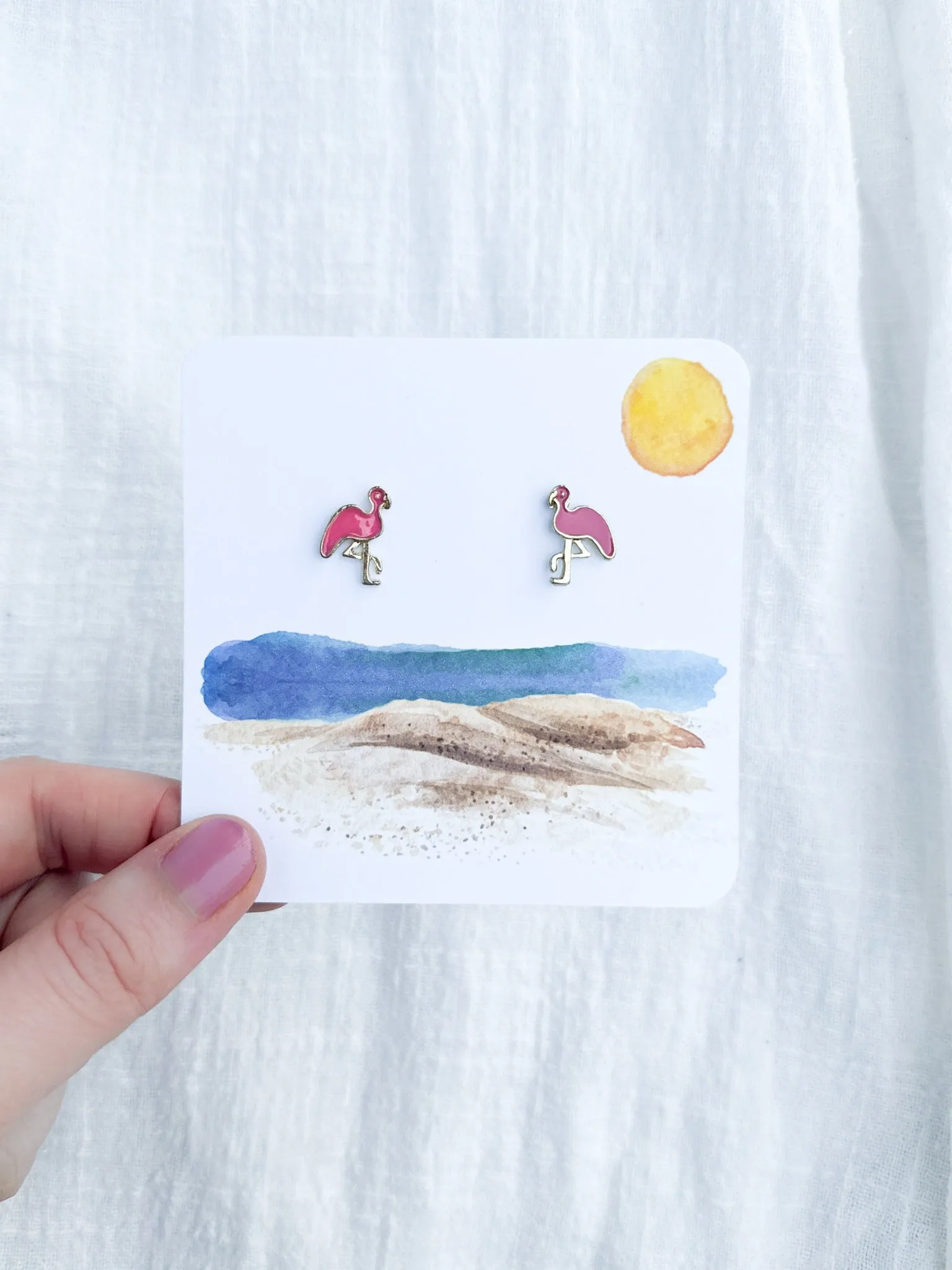 Pink Flamingos Stud Earrings