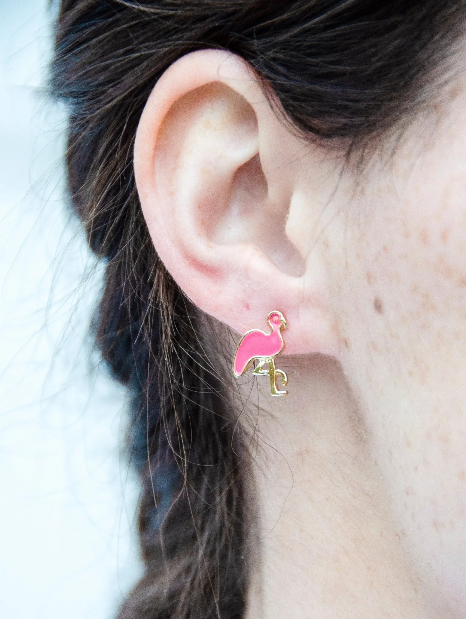 Pink Flamingos Stud Earrings