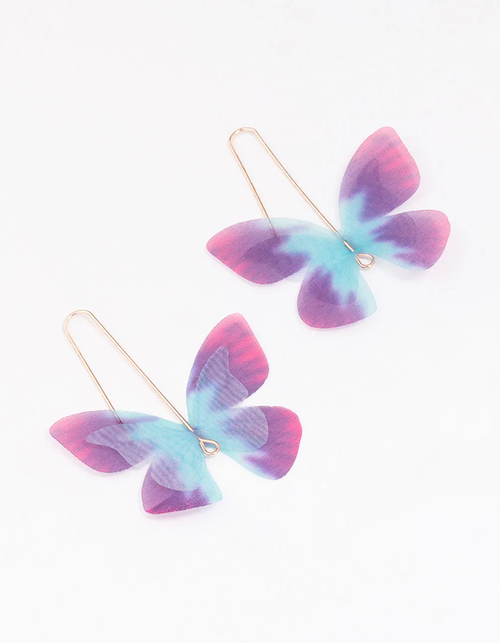 Rose Gold Butterfly Ombre Drop Earrings