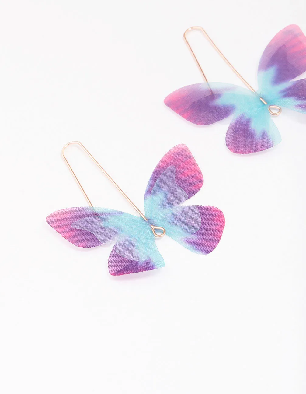 Rose Gold Butterfly Ombre Drop Earrings