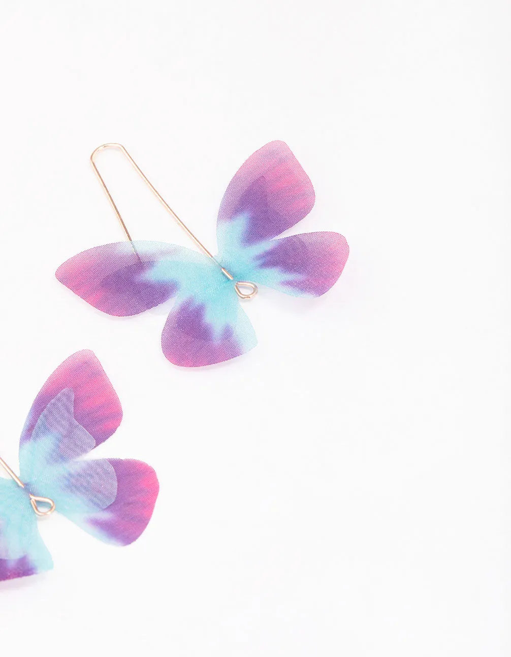 Rose Gold Butterfly Ombre Drop Earrings