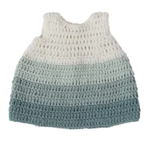 Sebra crochet doll's dress - Pastel Blue