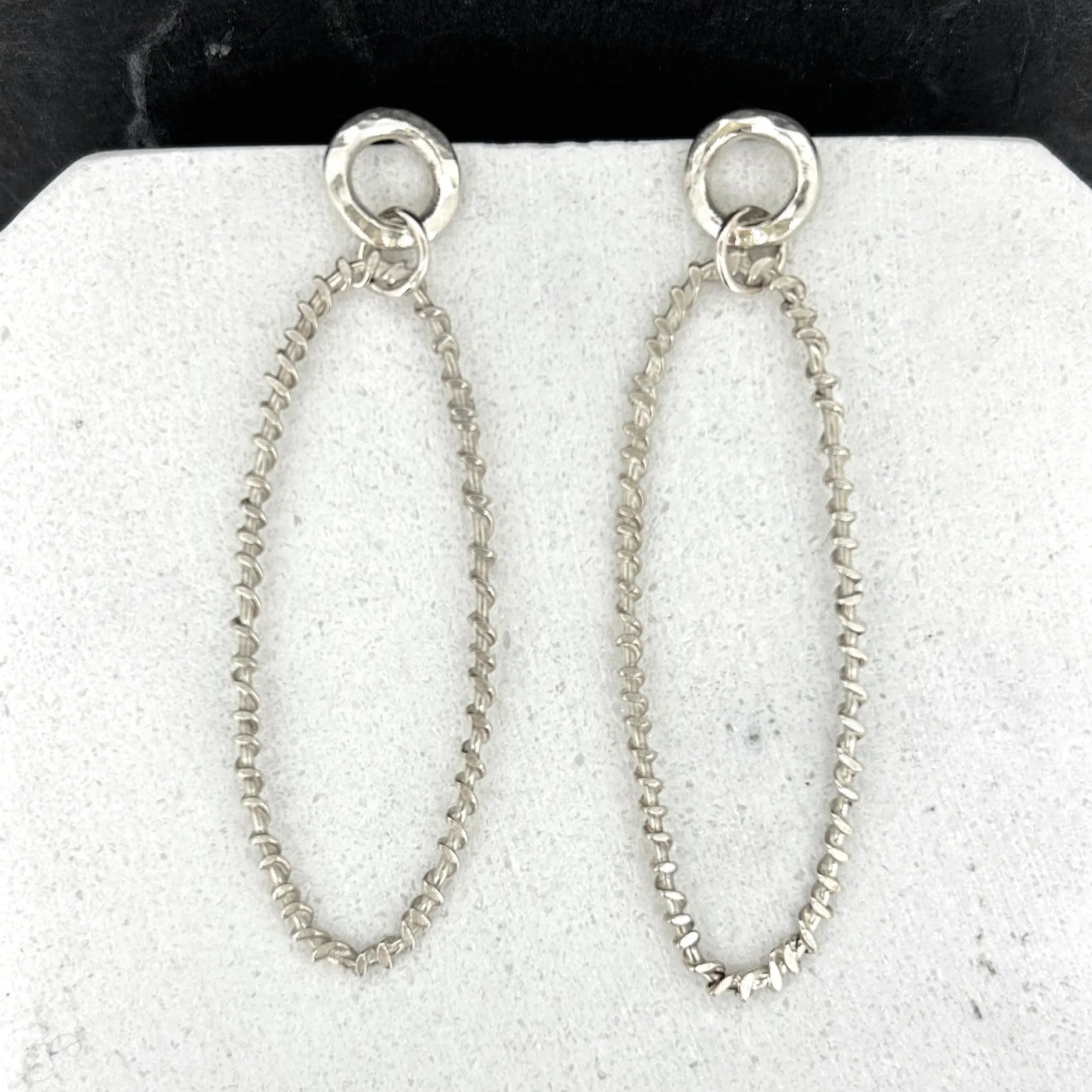 Silver Oval Earrings