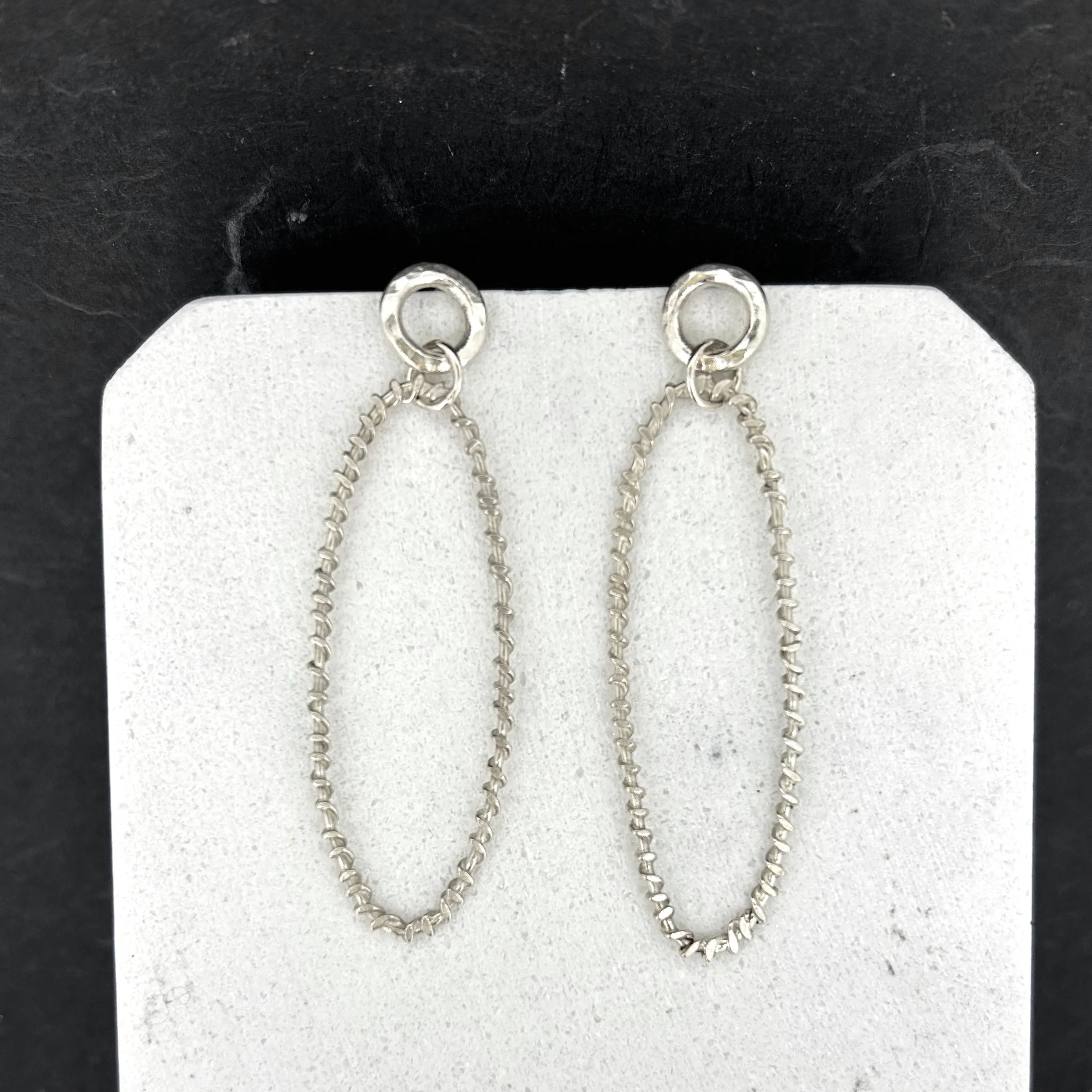 Silver Oval Earrings