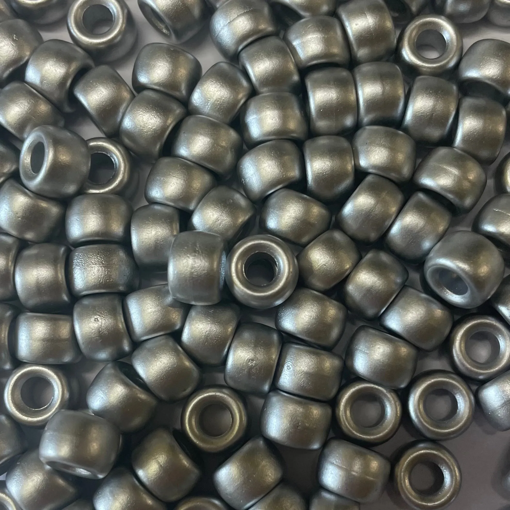 Silver Plastic Beads 9mm x 10