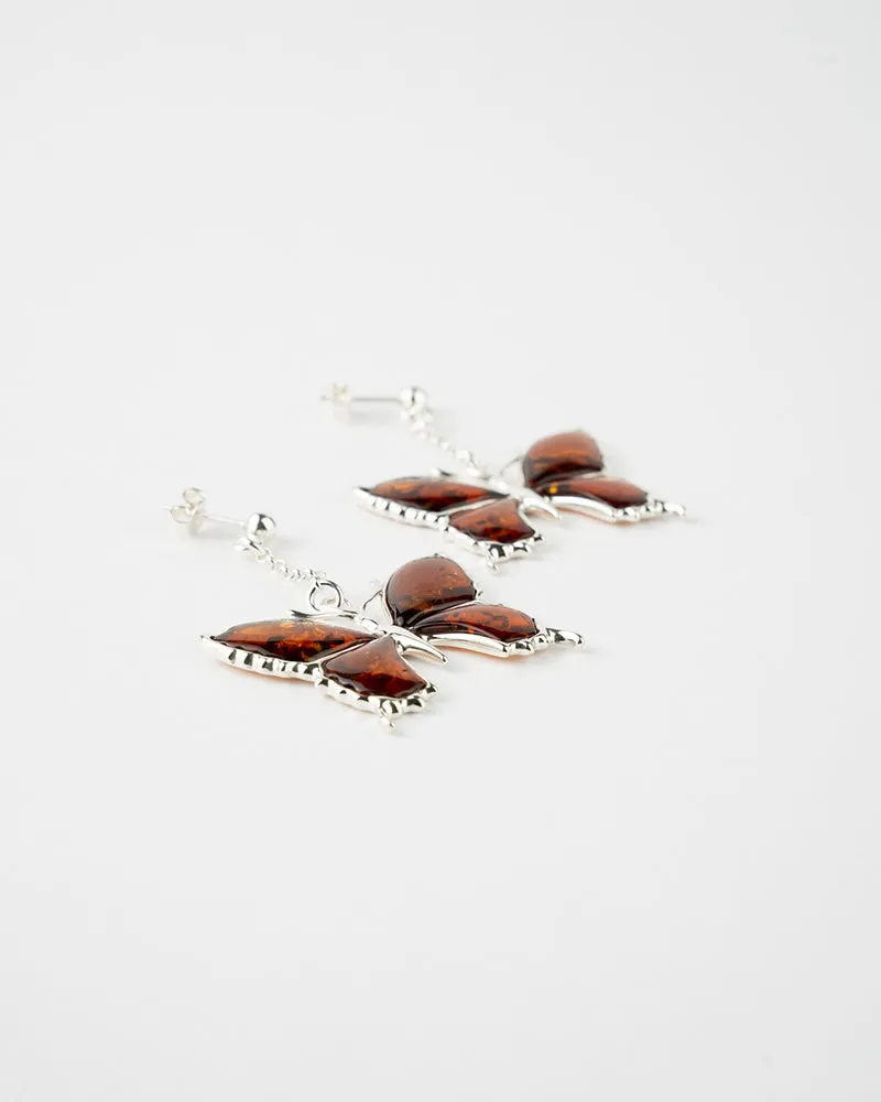 Statement Amber Butterfly Earrings