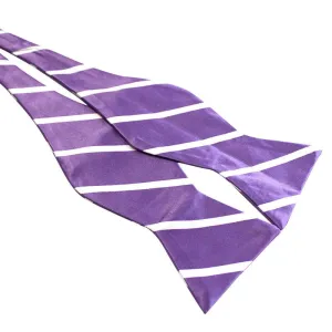 Tie Your Own Bow Tie - Violet and White Striped