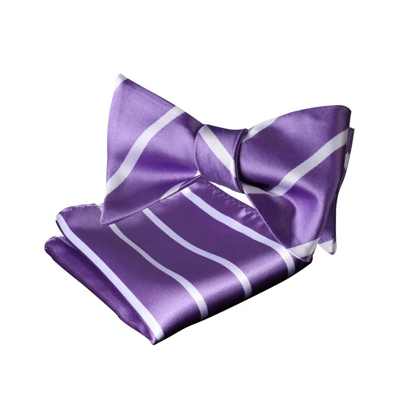 Tie Your Own Bow Tie - Violet and White Striped