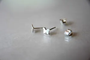 Tiny Butterfly Studs, Small Butterfly Earrings, Butterfly, Tiny Earrings, Modern Studs, Minimalist Jewelry, Silver Butterfly Earrings, Gift