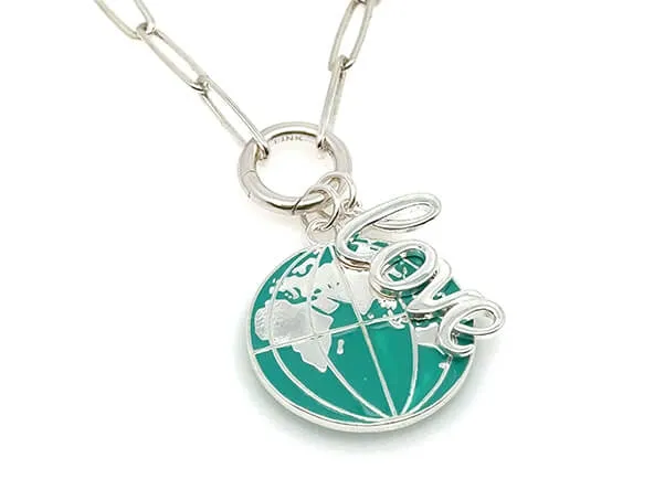 World Map Earth Pendant