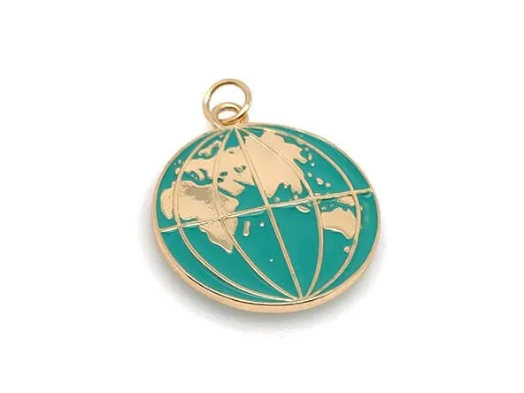 World Map Earth Pendant