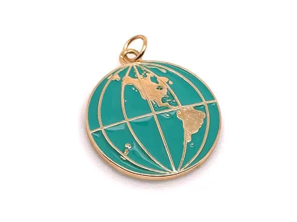 World Map Earth Pendant