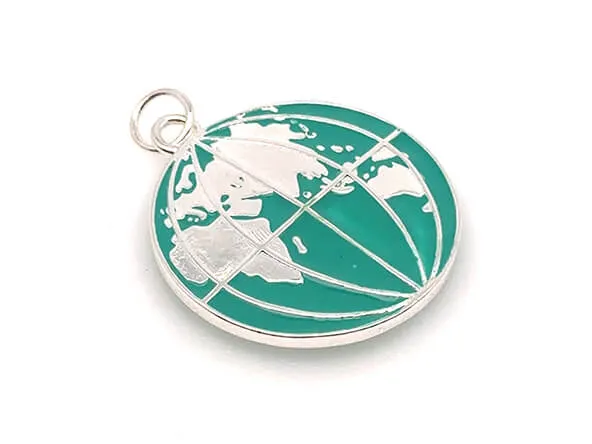 World Map Earth Pendant